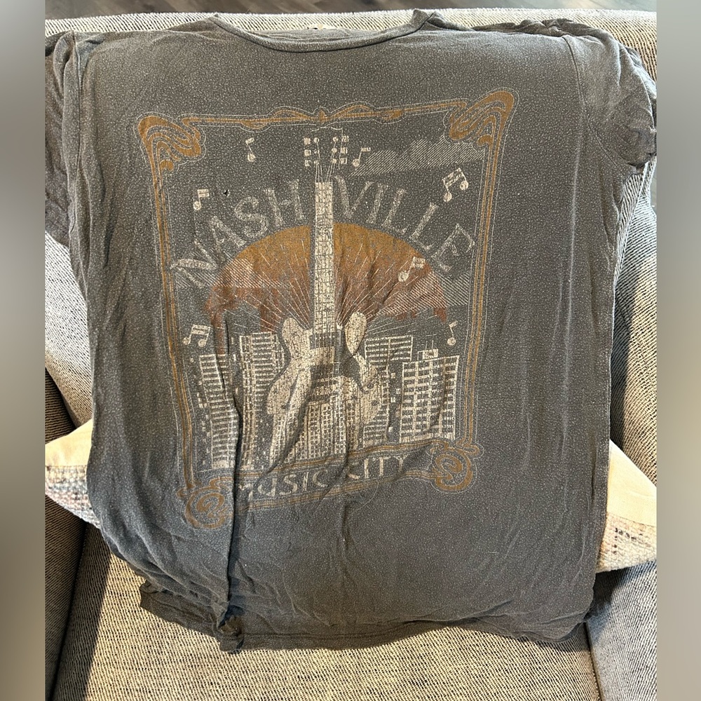 t- shirt, faded a bit (supposed to be)